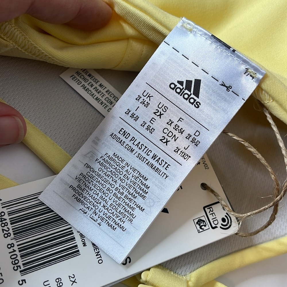 Adidas Yoga Studio Light Support Training Sports Bra Yellow Size 2X - Picture 16 of 16